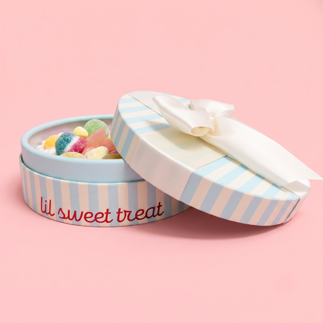 Blue Stripe Circular Gift Box