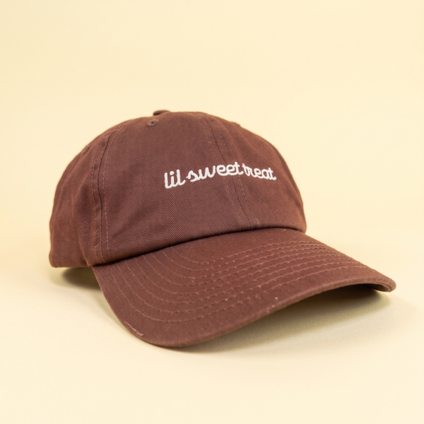 lil sweet treat brown + white embroidered hat