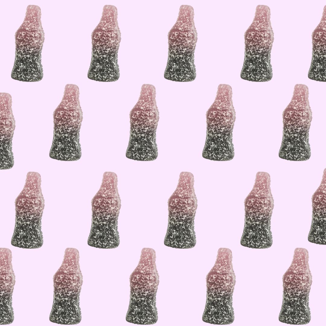 cherry cola bottles from Belgium