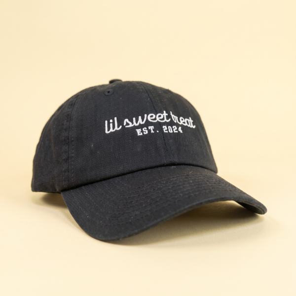 lil sweet treat black embroidered hat