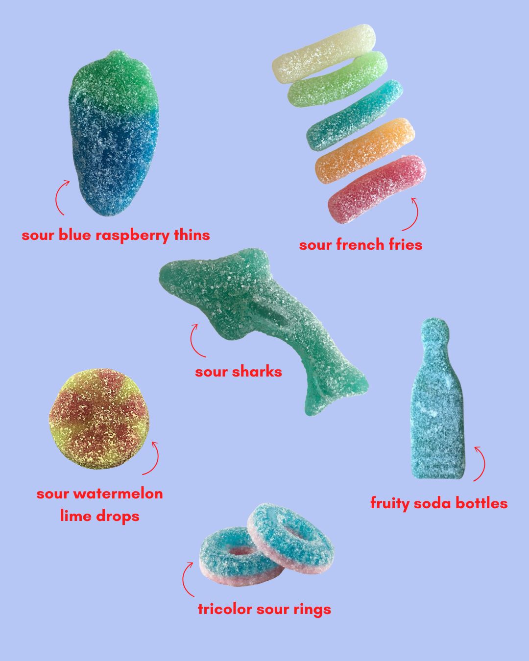 blue lagoon: gluten-free sour gummy mix 