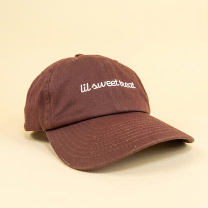 lil sweet treat brown + white embroidered hat