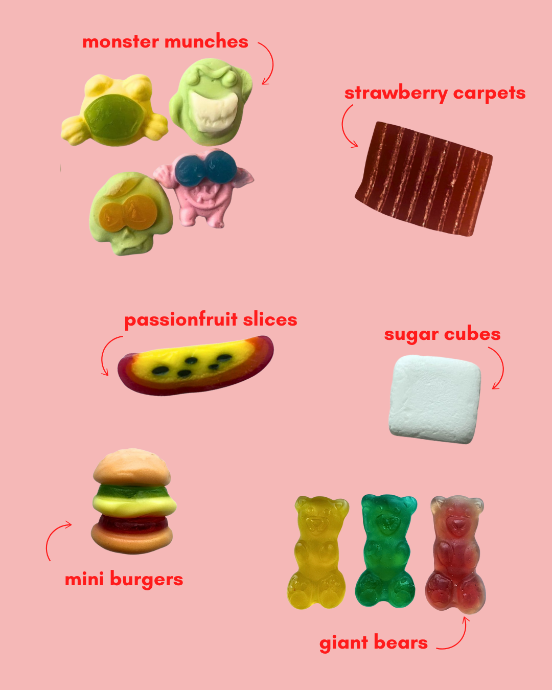 Image of candies featured in candy crushin' sweet gummy mix