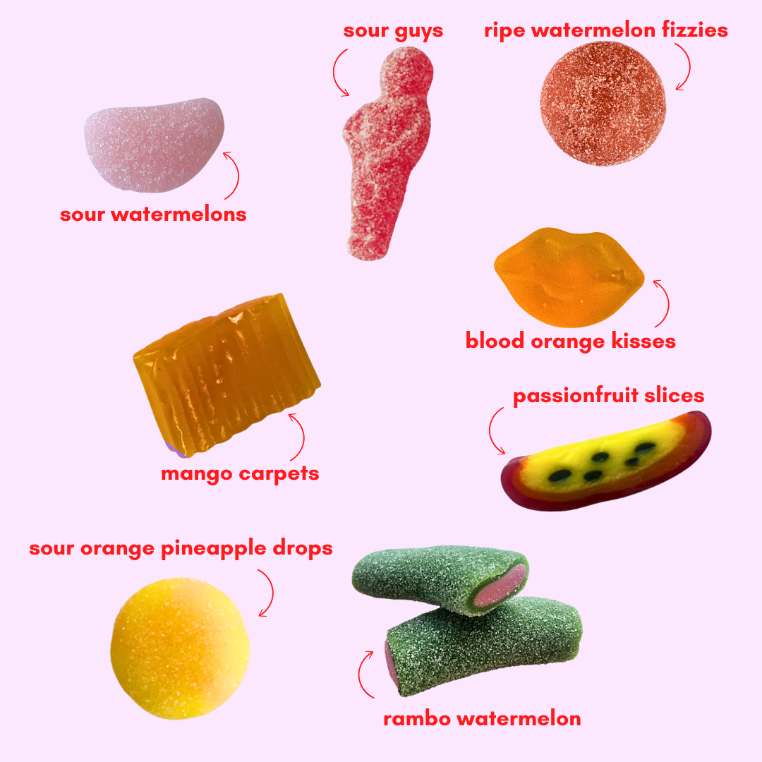 citrus crush: gelatin-free sweet + sour gummy candy mix (1lb)