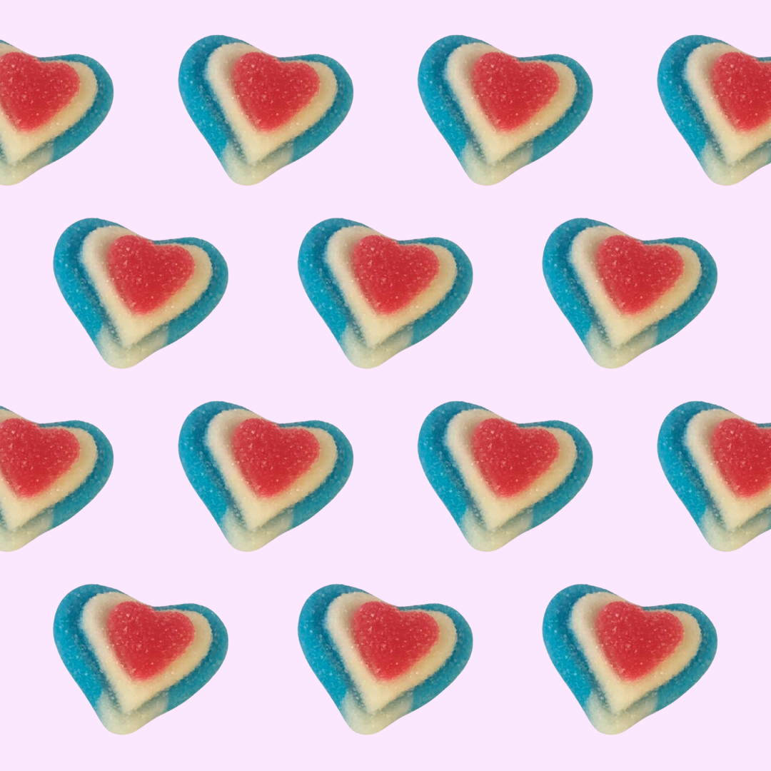 colorful triple layer hearts (Spain) 1lb