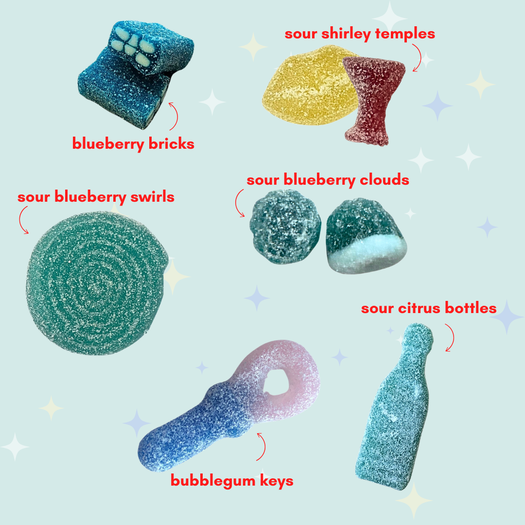 festival of sweets: sweet + sour gummy candy mix (2lb)