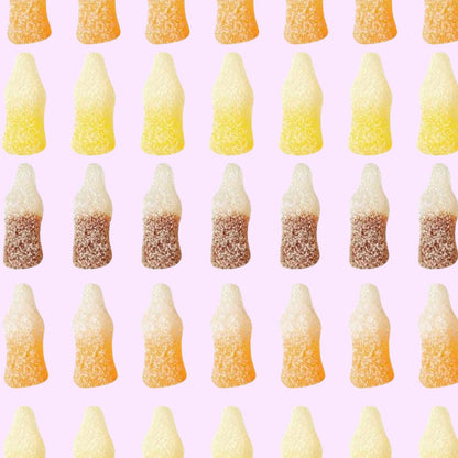 fizzy soda bottle gummy candies from Belgium