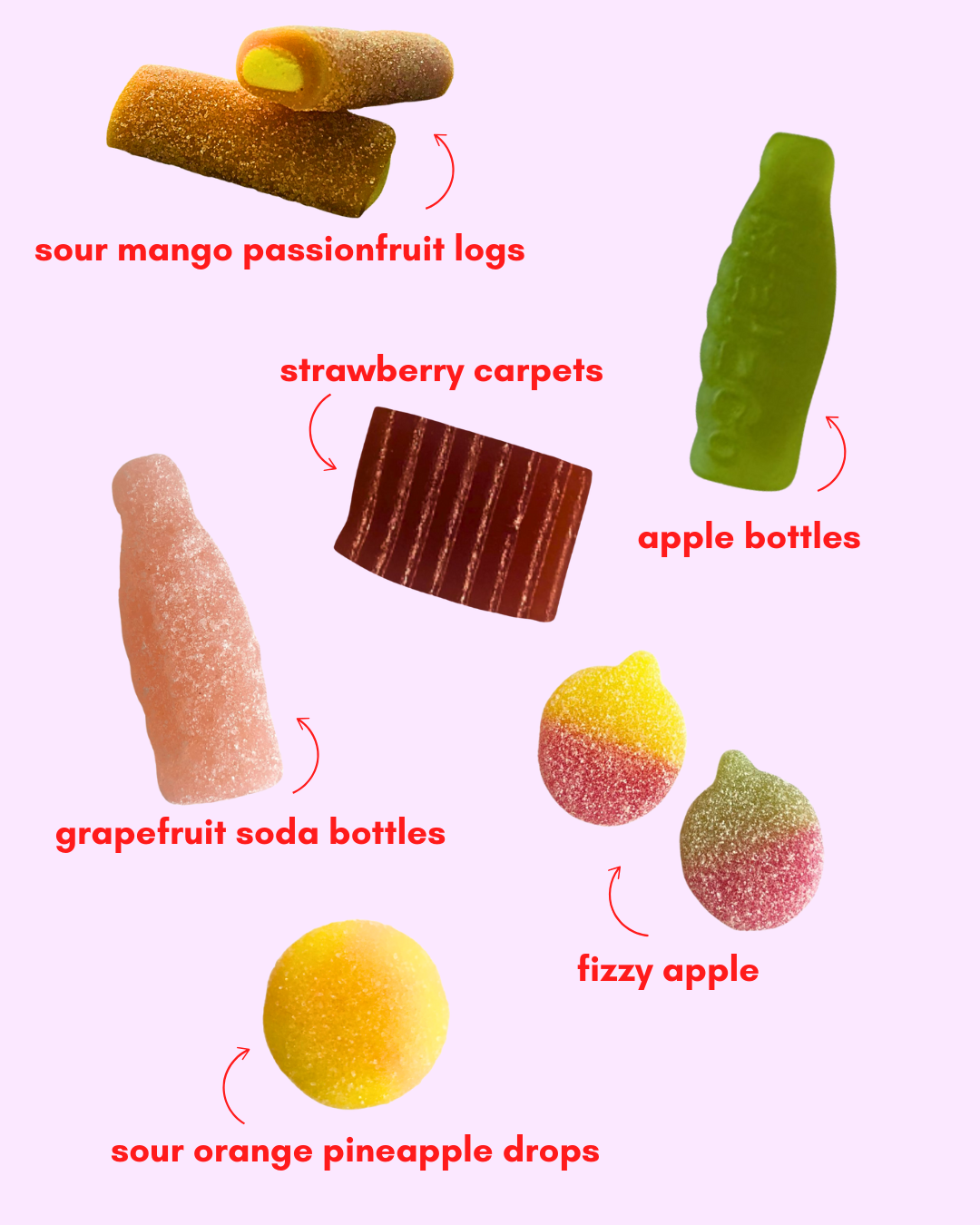 fruit orchard: gelatin-free sweet + sour gummy candy mix (1lb)