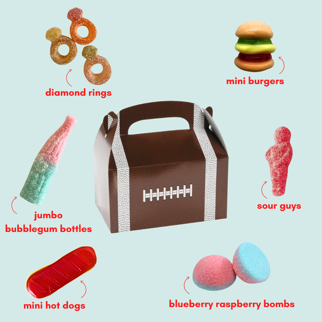 football gummy candy snack box 