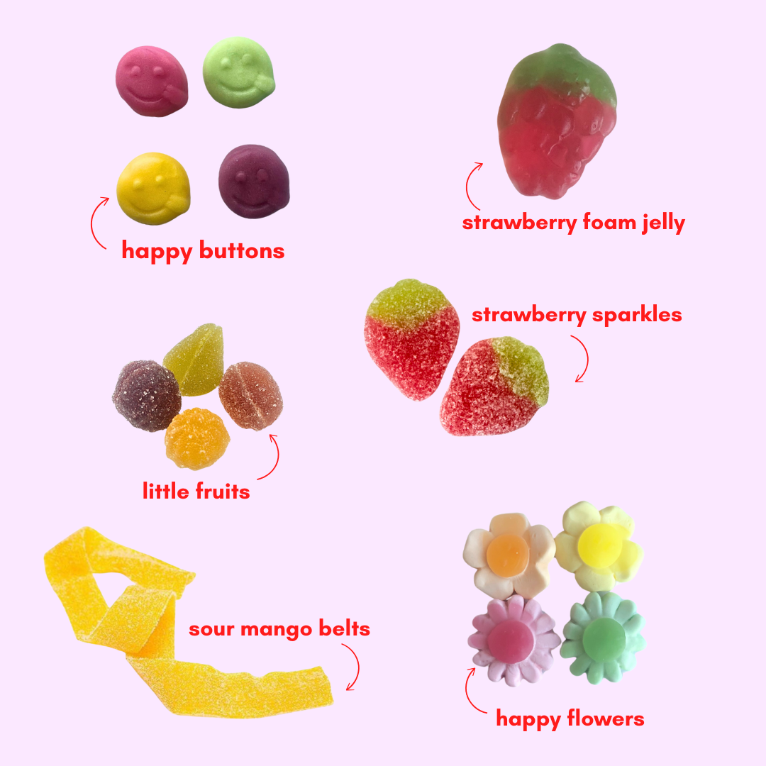 happy harvest: naturally dyed gummy candy mix (1lb)