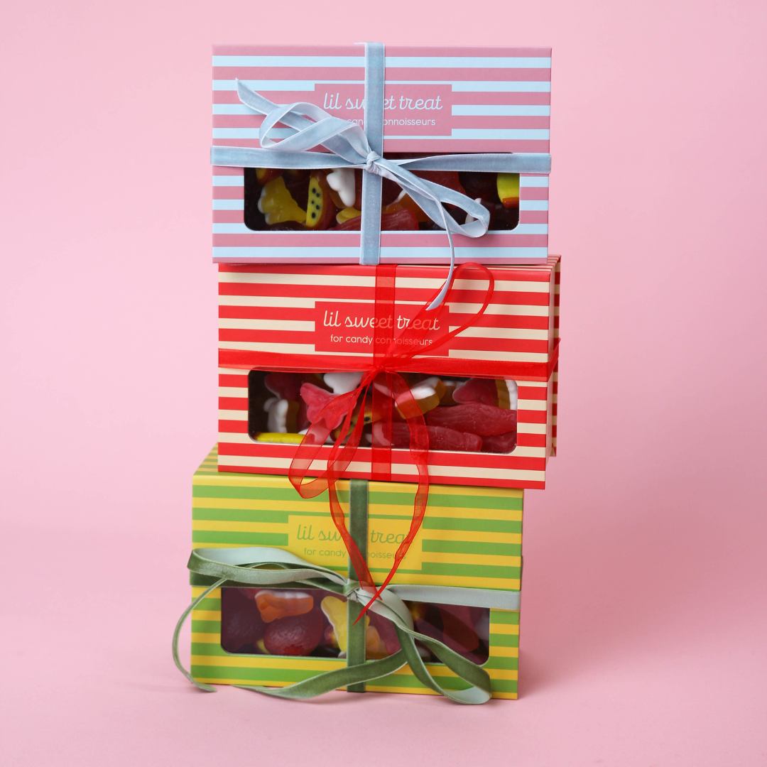 lil sweet treat striped gift boxes