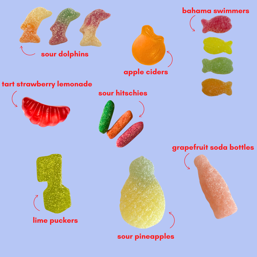 paradise punch: gluten-free sour gummy candy mix (1lb)