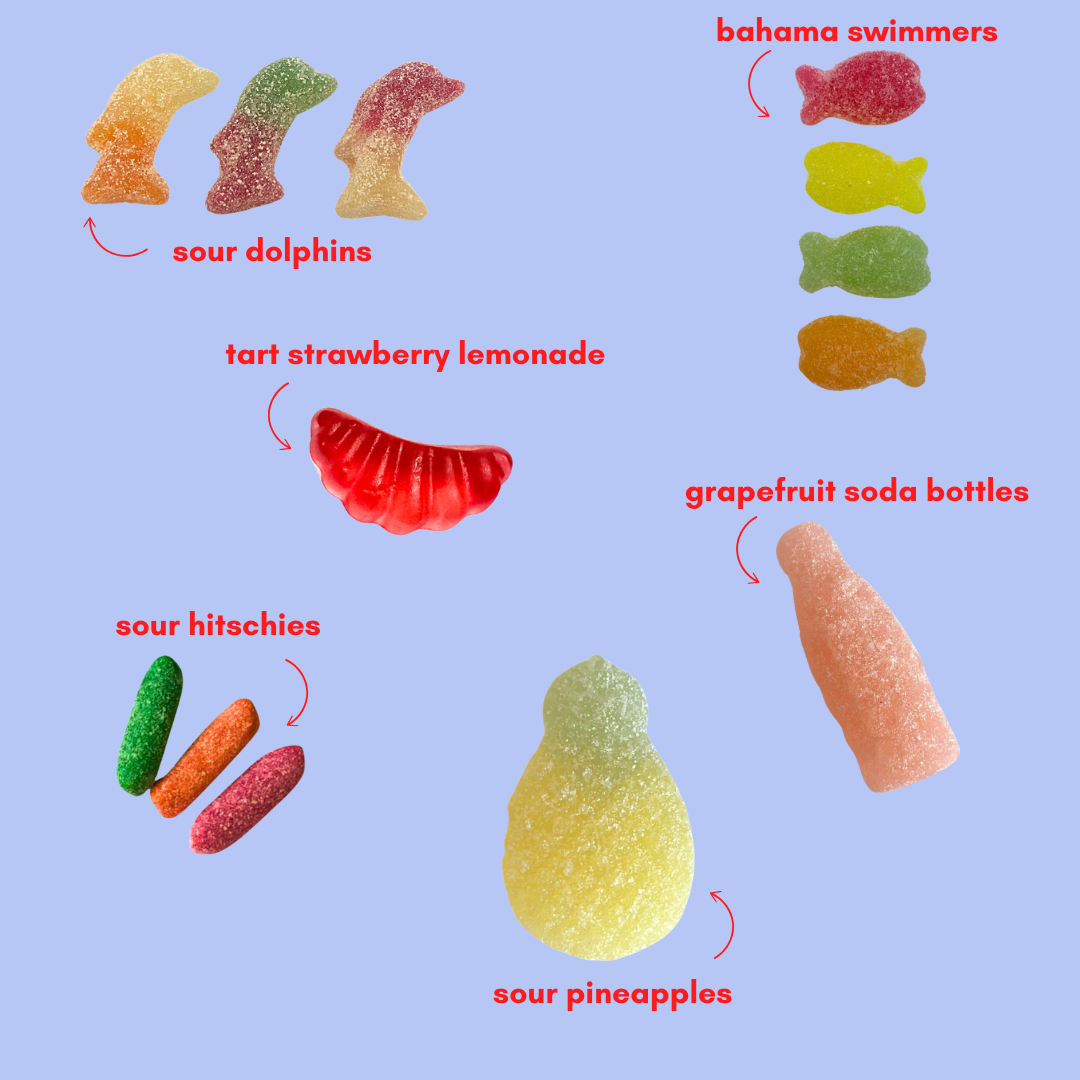 paradise punch: gluten-free sour gummy candy mix (1lb)