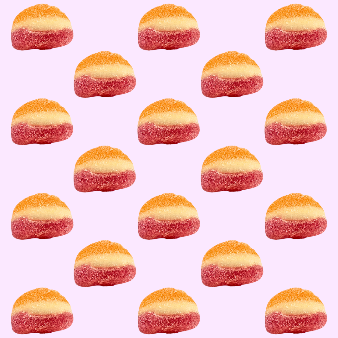 peach bellini layered gummy candies 
