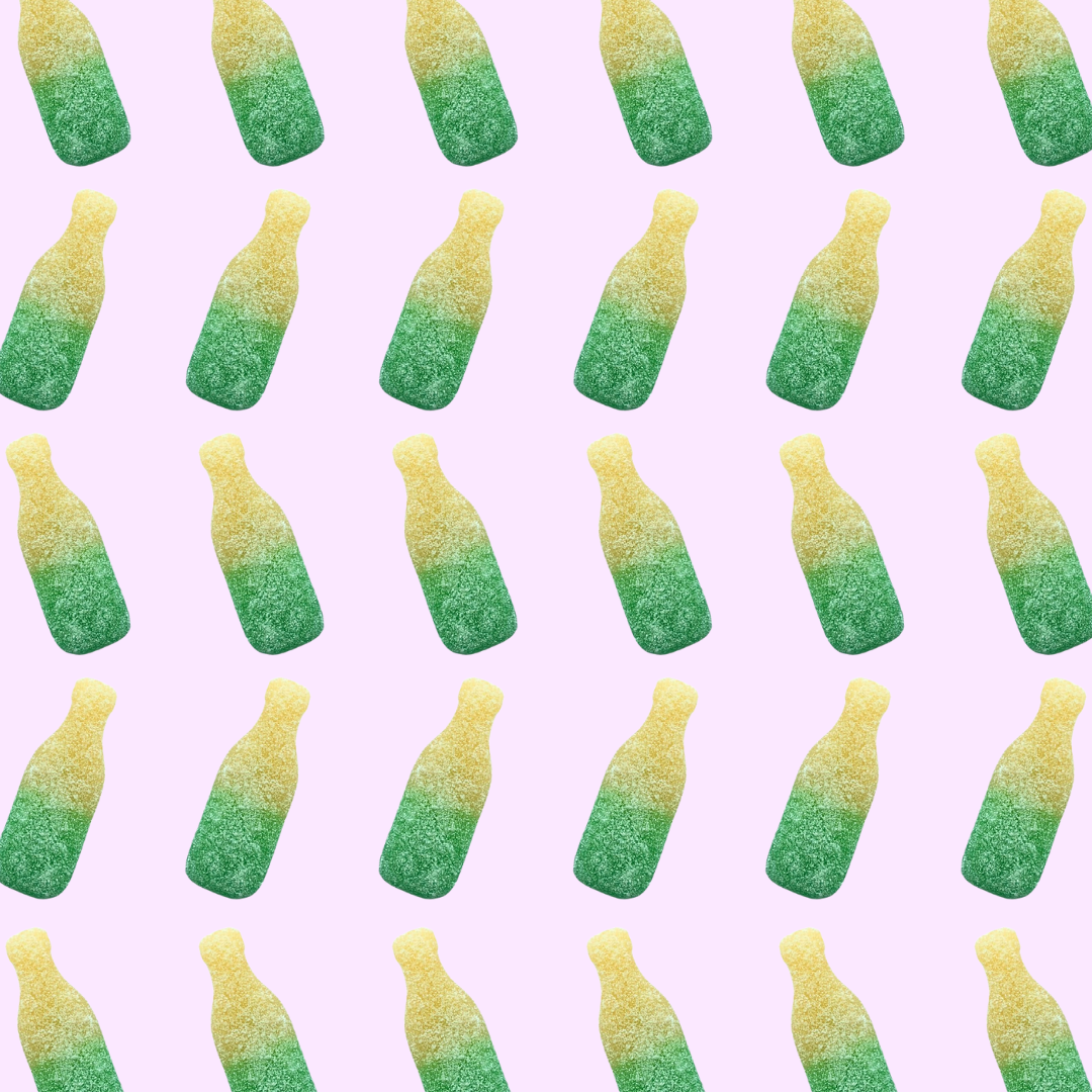 pear soda bottles from Sweden