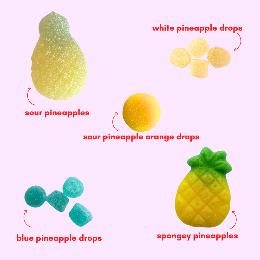 pineapple lovers: pineapple flavored gummy candy mix (1lb)