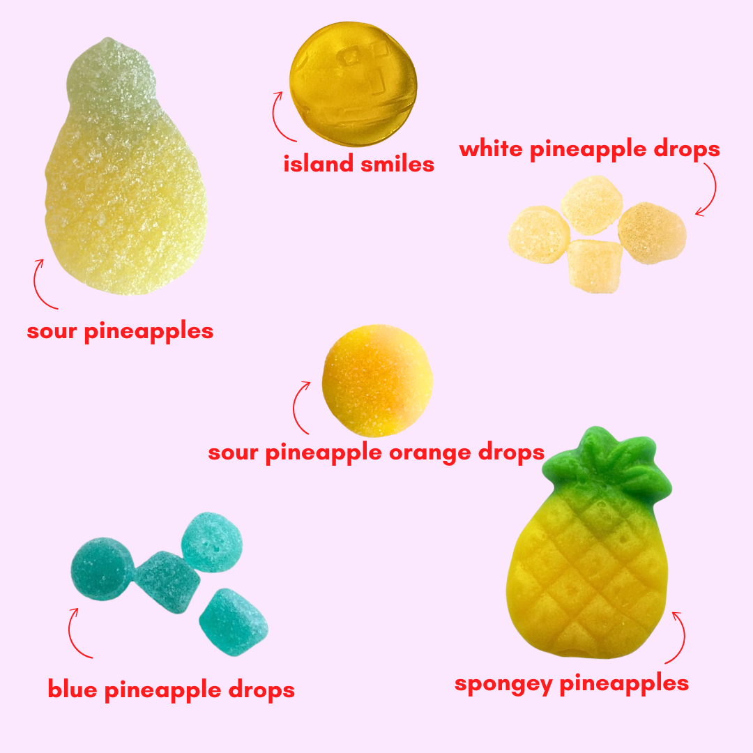 pineapple lovers: pineapple flavored gummy candy mix (1lb)