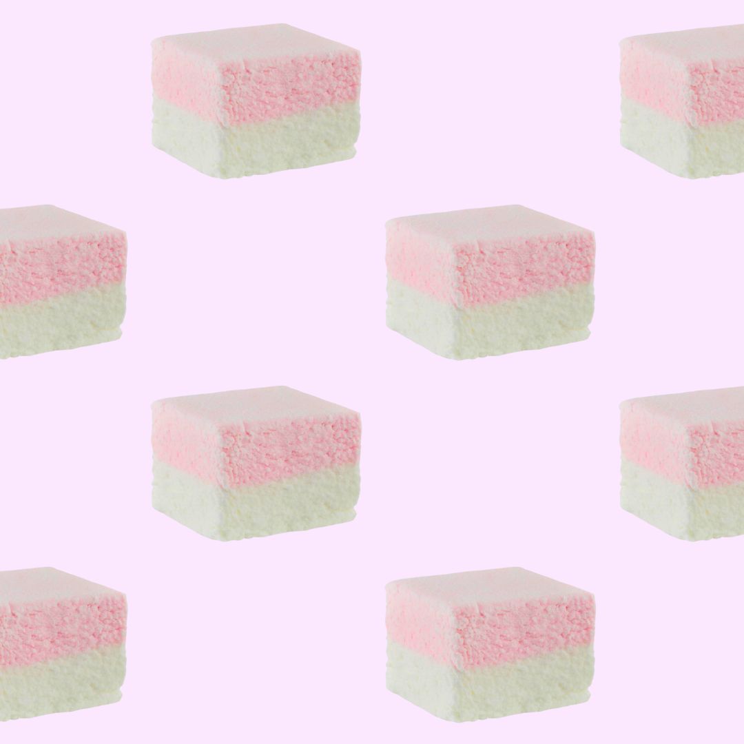 pink + white marshmallows from Belgium