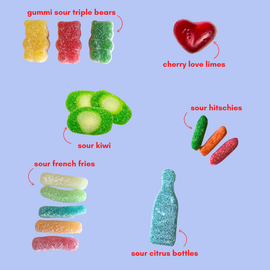 pucker pack: sour gummy candy mix (1lb)