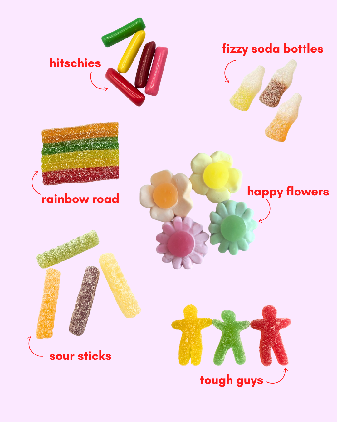 rainbow rebels sweet and sour gummy candy mix