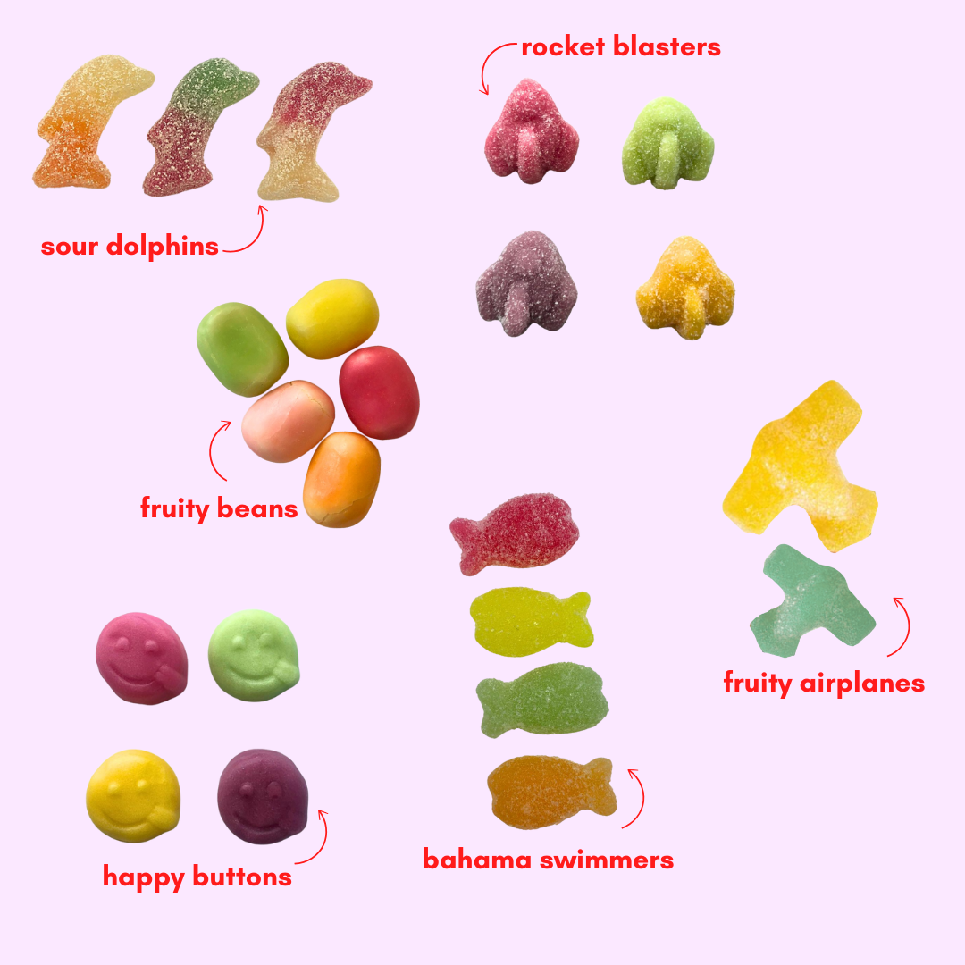 rainbow roulette: naturally dyed gummy candy mix (1lb)