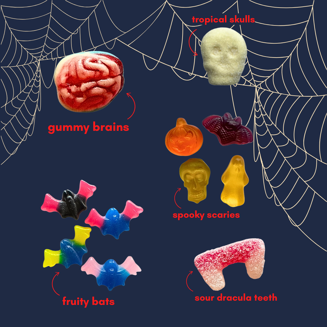 scared sweet: sweet + sour gummy candy mix (1lb)
