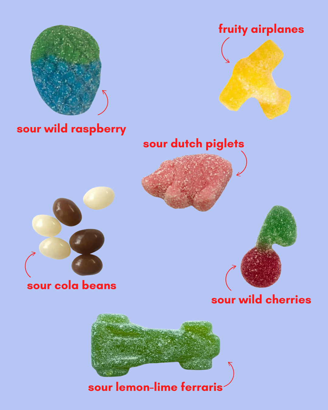 sour escape: a gluten-free sour gummy candy mix 