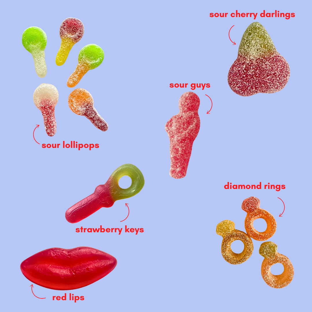 sour ever after: vegan sour gummy candy mix (1lb)