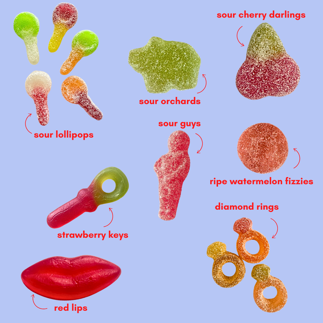 sour ever after: vegan sour gummy candy mix (1lb)