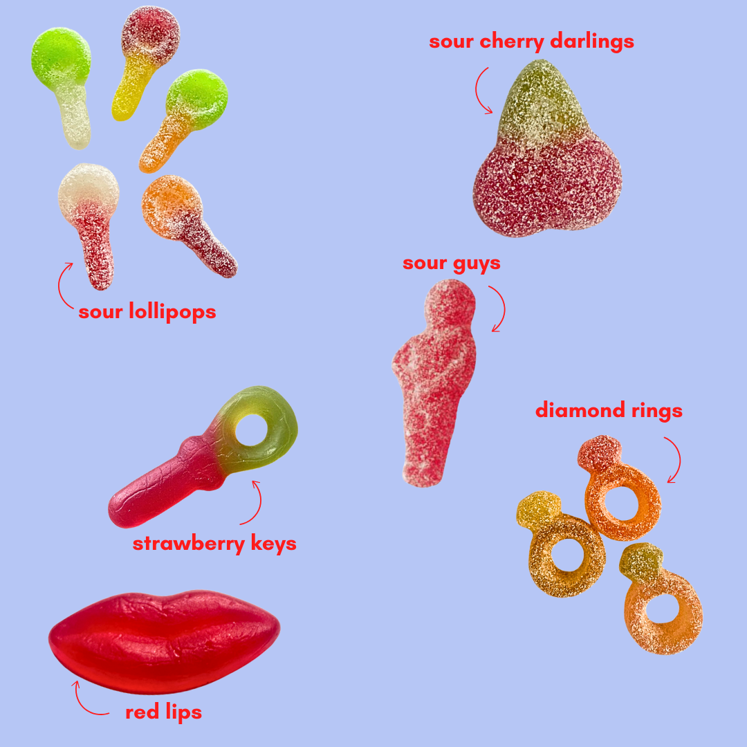 sour ever after: vegan sour gummy candy mix (1lb)