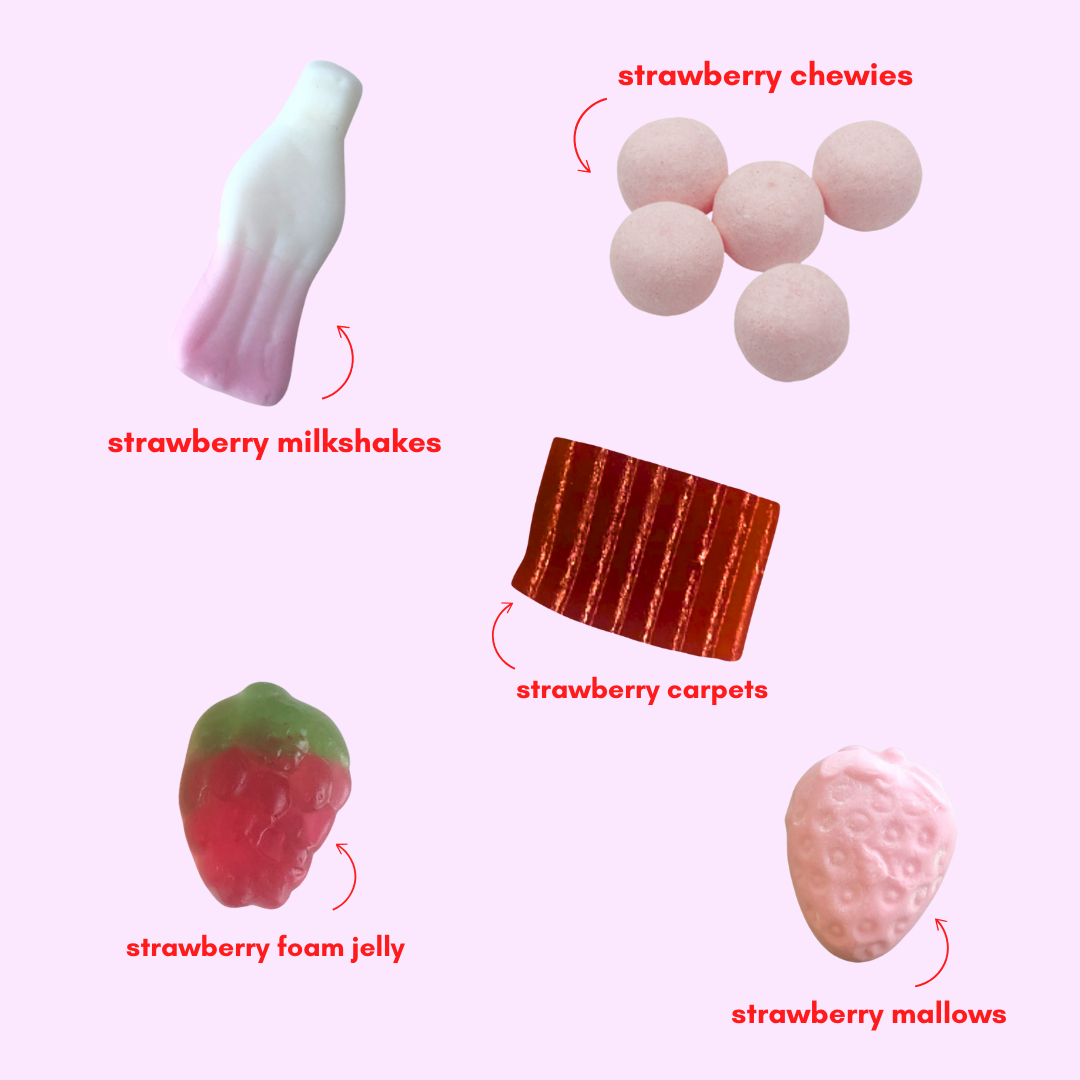 strawberry lovers: strawberry flavored gummy candy mix (1lb)