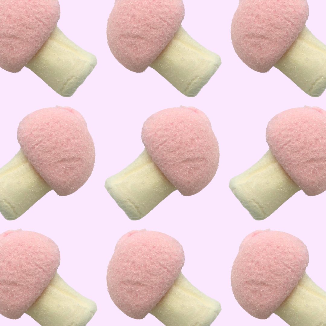 strawberry mushroom mallows from Italy