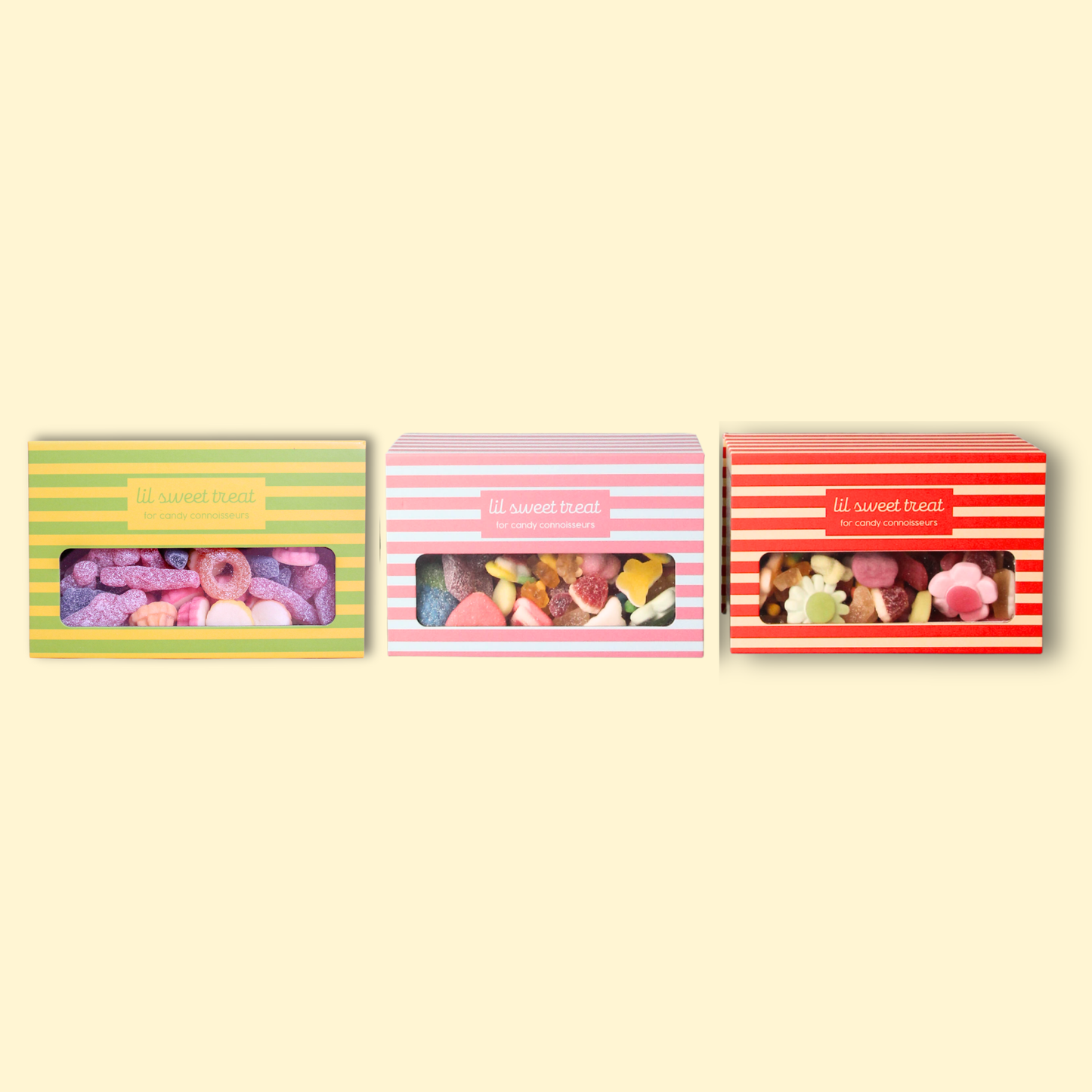 lil sweet treat striped gift boxes