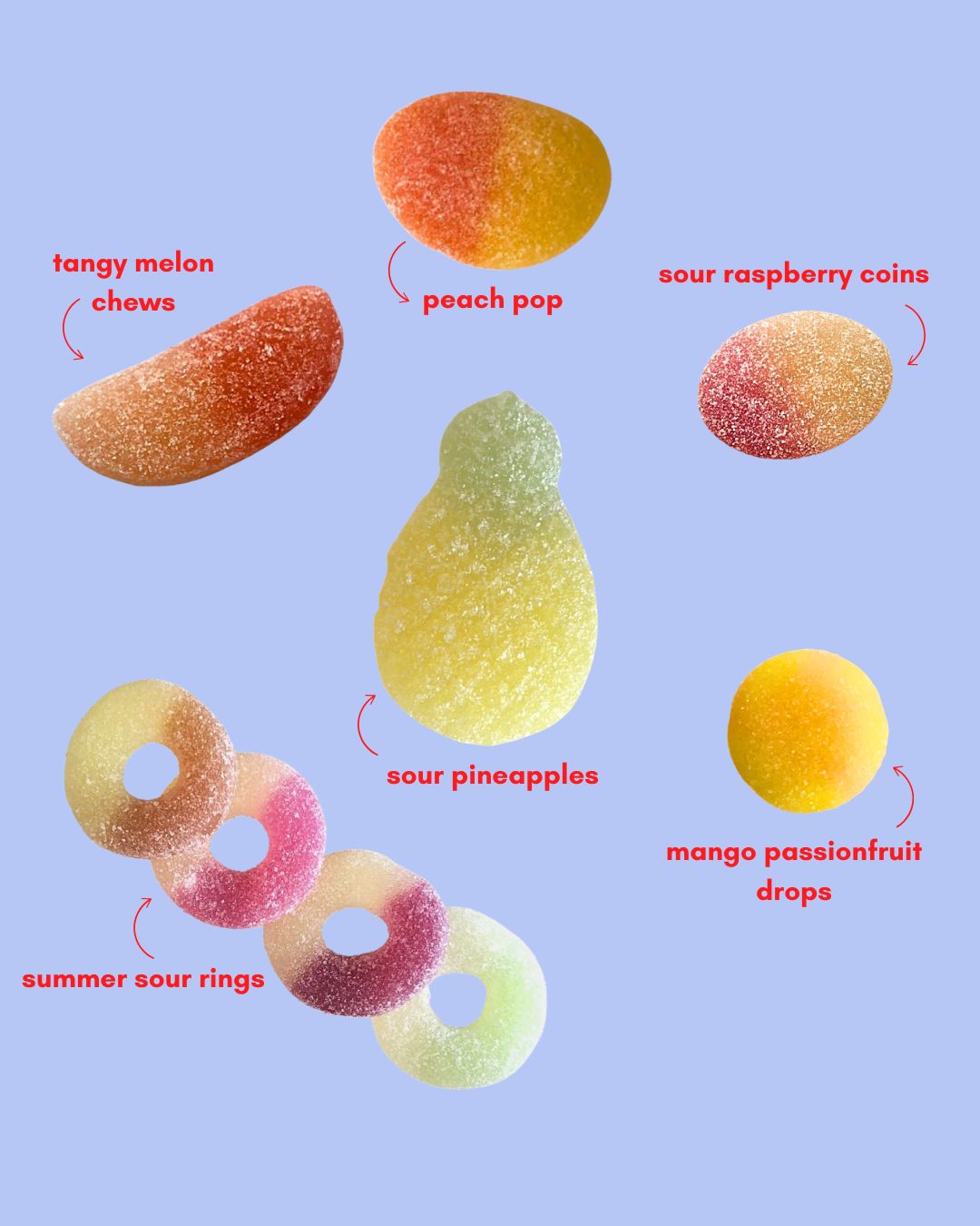 Sun-kissed Sweets: vegan sour gummy mix 
