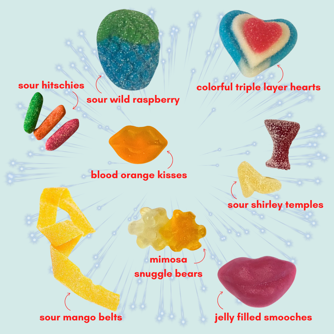 sweet soirée: sweet + sour gummy candy mix (2lb)