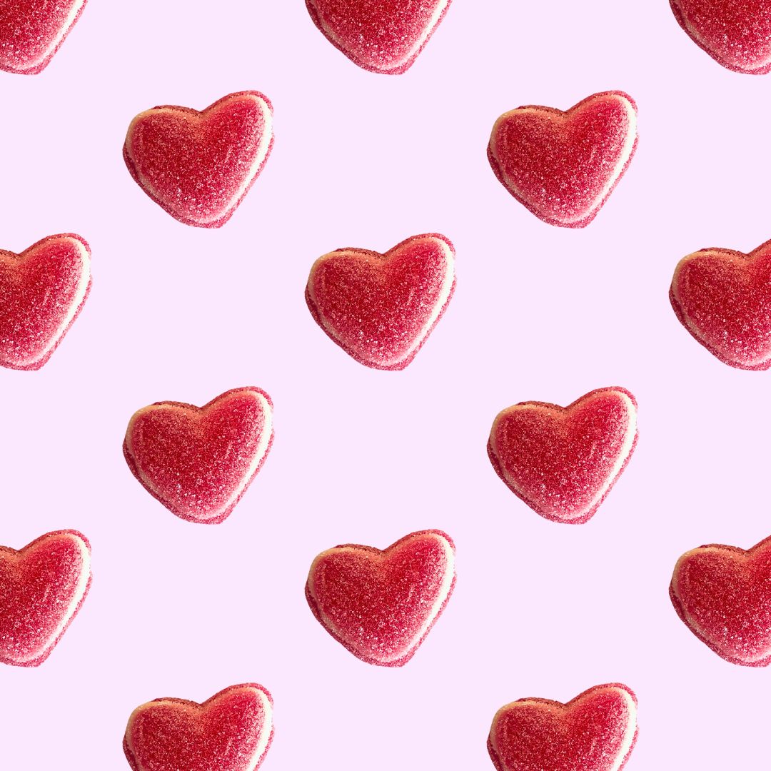 tricolor raspberry hearts