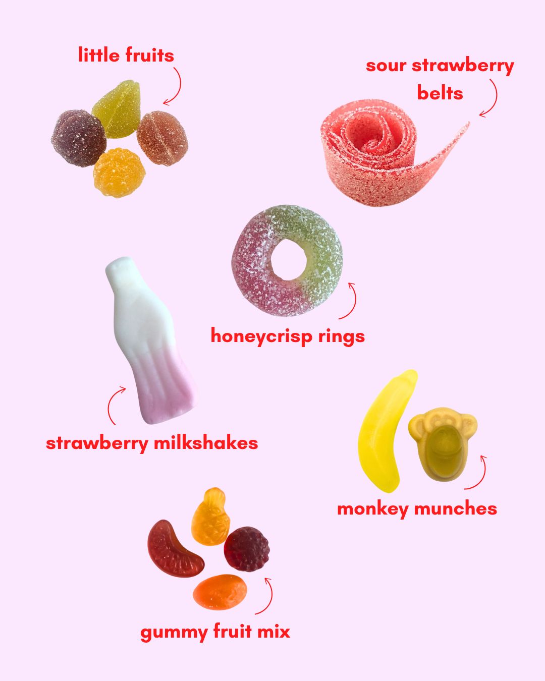 tropical crave: naturally dyed gummy candy mix