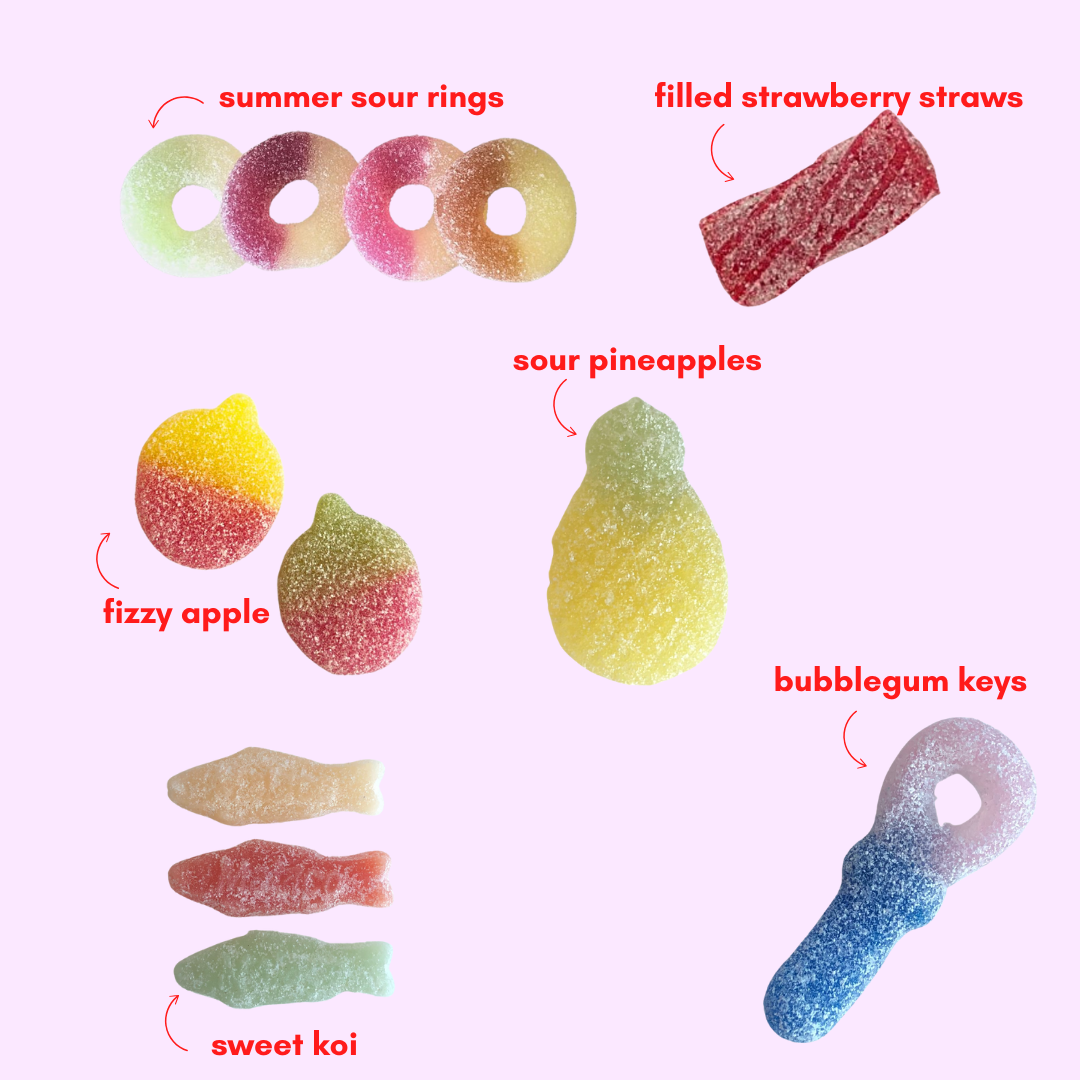 tropical juicebox: gelatin-free sweet + sour gummy candy mix (1lb)