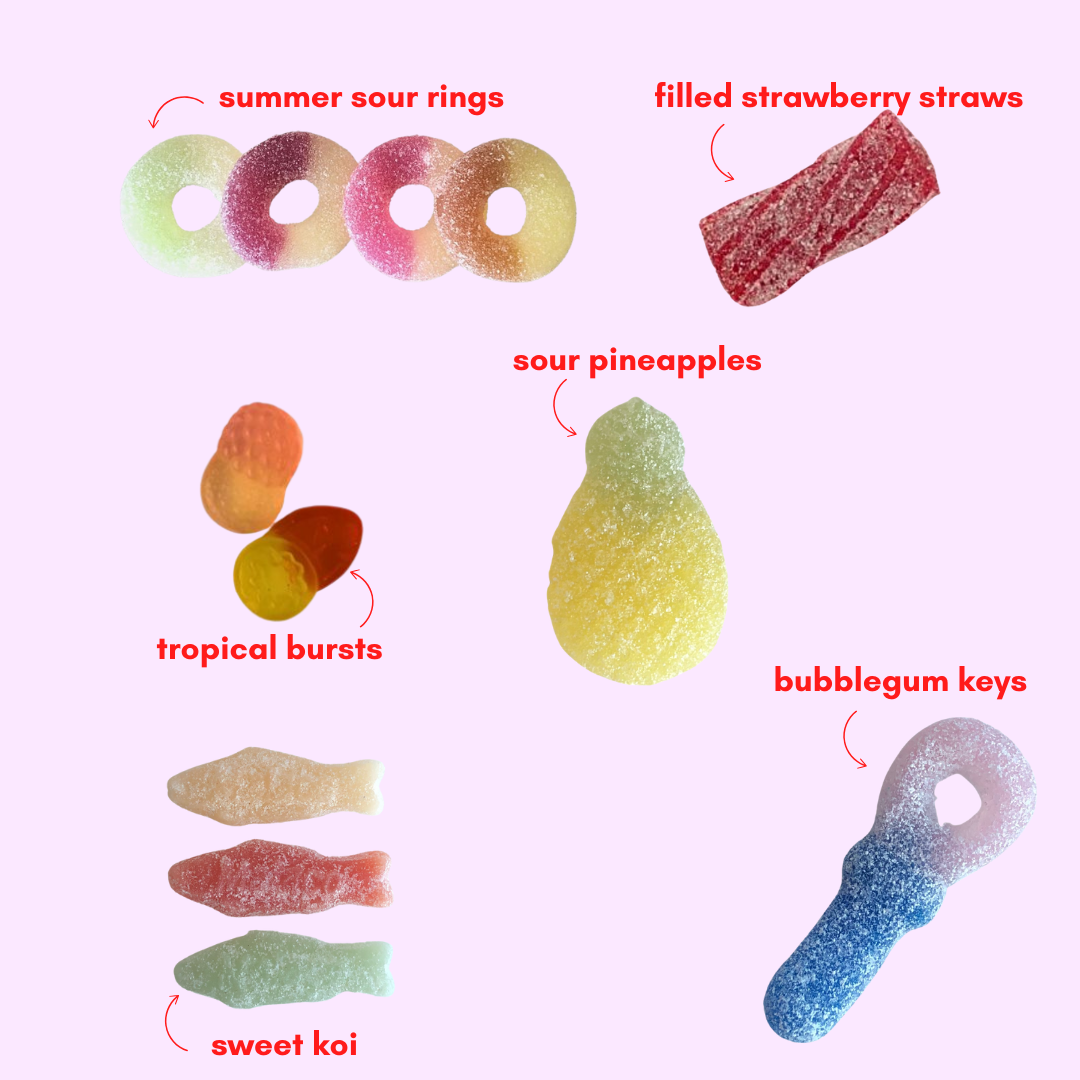 tropical juicebox: gelatin-free sweet + sour gummy candy mix (1lb)