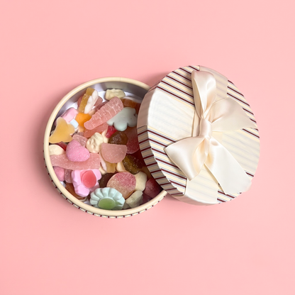 Yellow Stripe Circular Gift Box