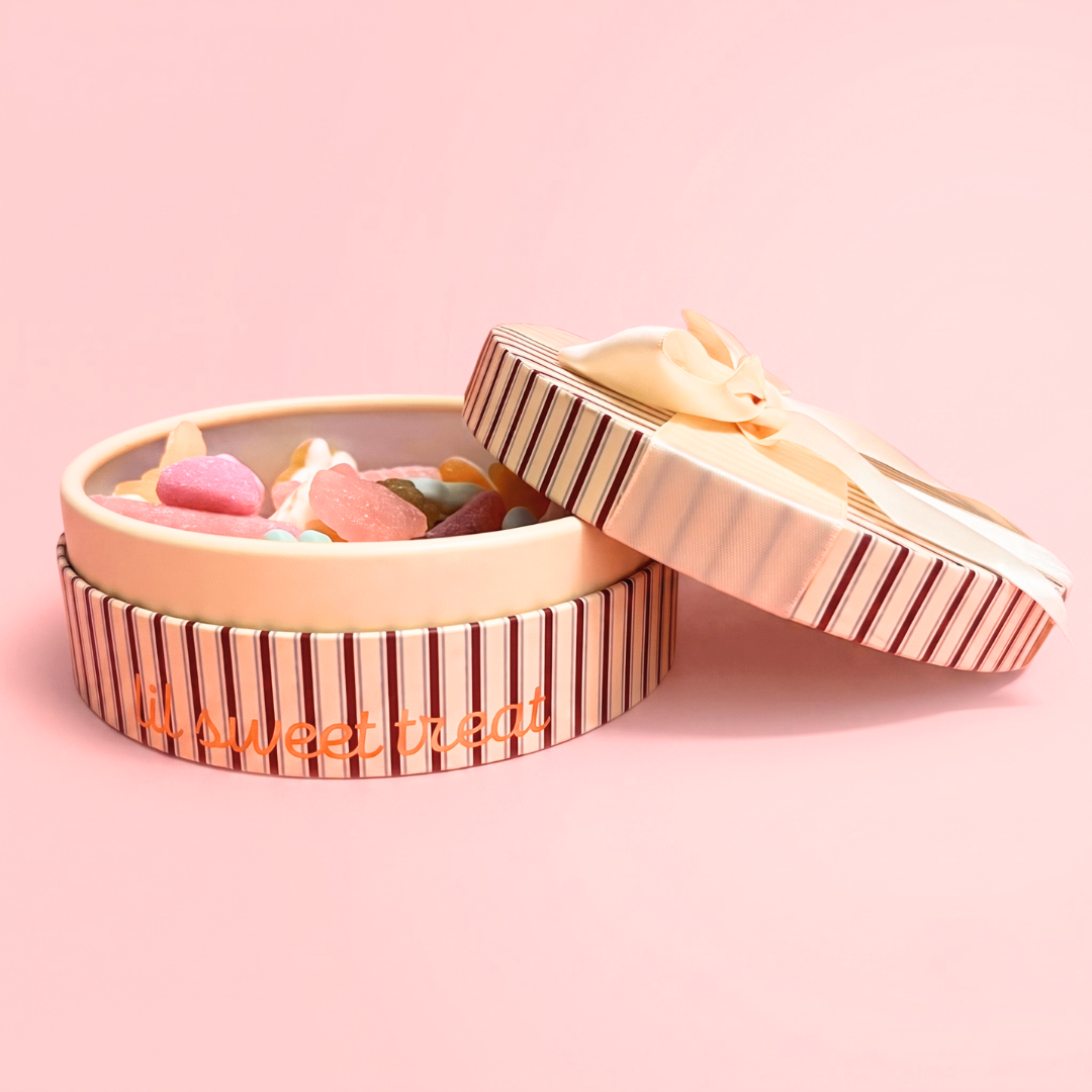 Yellow Stripe Circular Gift Box