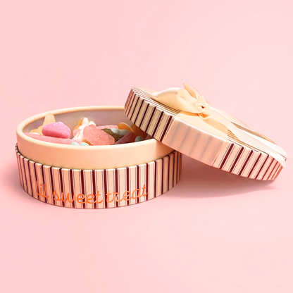 Yellow Stripe Circular Gift Box
